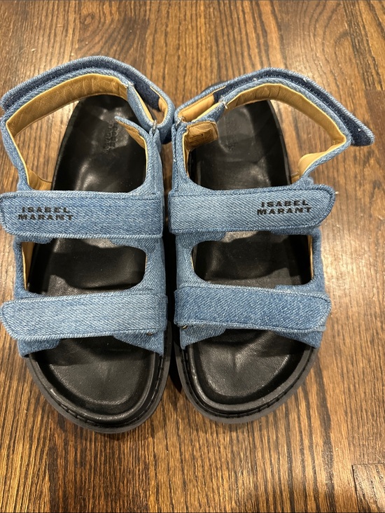 Isabel Marant Shoes - Isabel Marant Light Blue Denim Strap Sandals